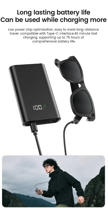 CyanVue AI Smart Glasses – 8MP Camera Glasses with Music & Call Features - DopeSales&Co