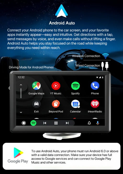 DriveSync 7 – Wireless CarPlay & Android Auto Screen - DopeSales&Co