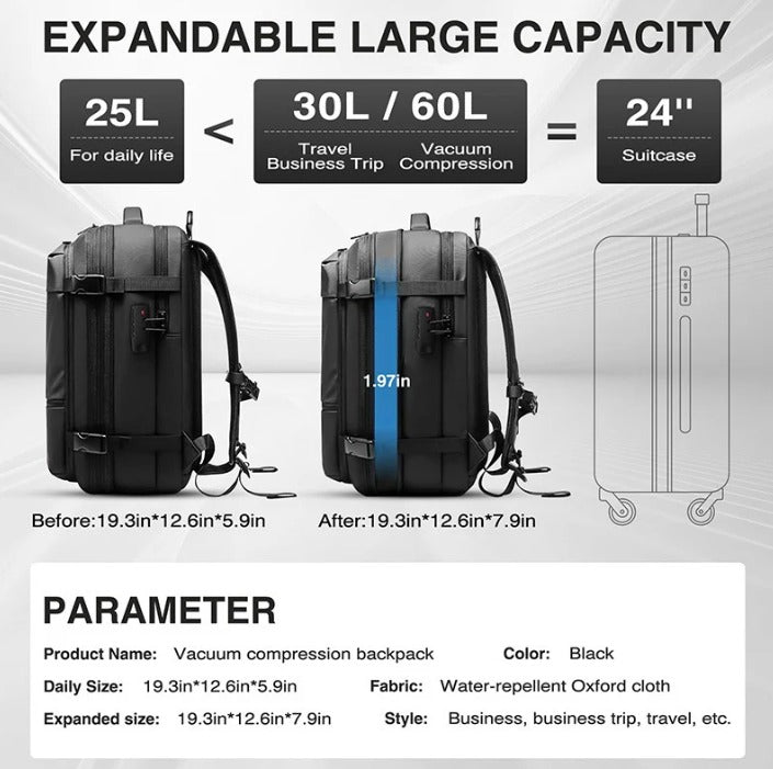 AirSeal Pro – Vacuum Compression Travel Backpack - DopeSales&Co